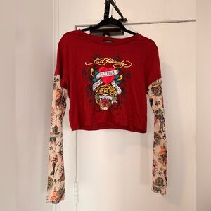 NWT Ed Hardy Tattoo Sleeve Top